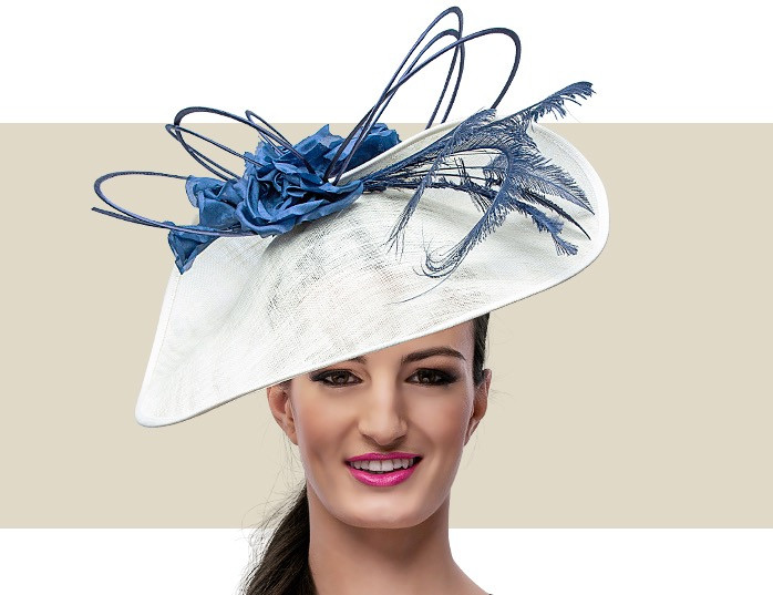 Navy blue and cream hats clearance