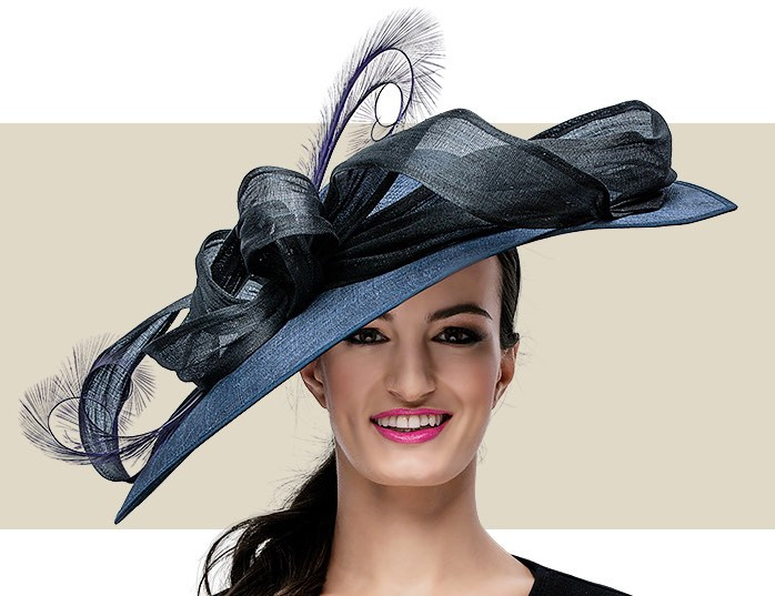 navy and silver hat