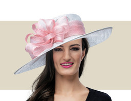 NICO Fancy Church Hat - White with Light Pink