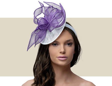 MARCEY FASCINATOR HAT - White and 