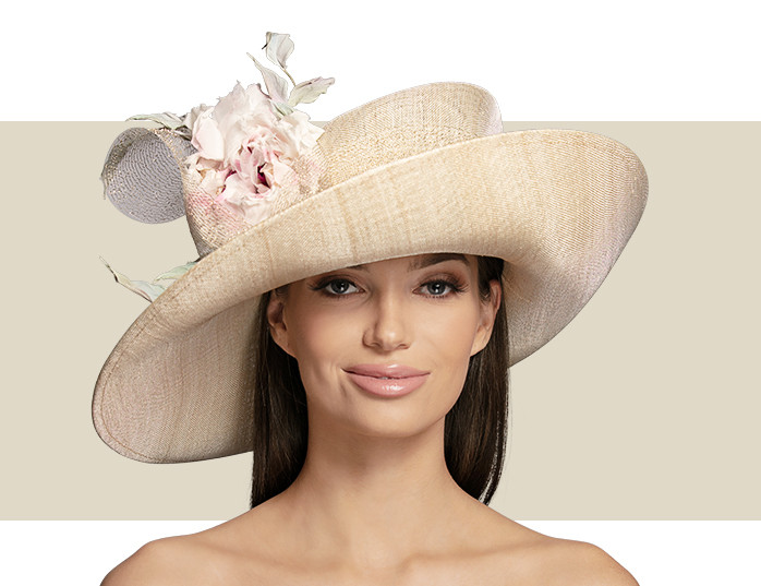 beige derby hat