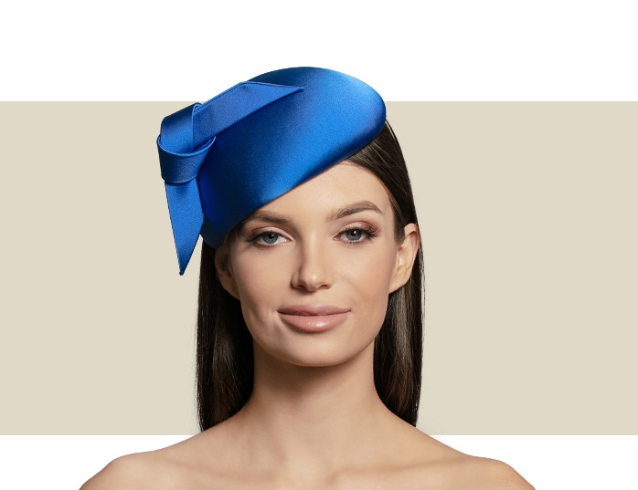 HANDBLOCKED BERET - Cobalt Blue - Gold 