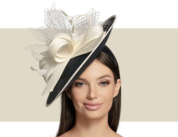 HOLLY - Navy Blue and Ivory - Gold 