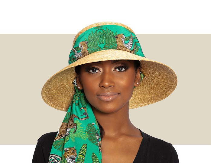 sun hat with scarf