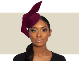 STRUCTURED COCKTAIL HAT - Burgundy