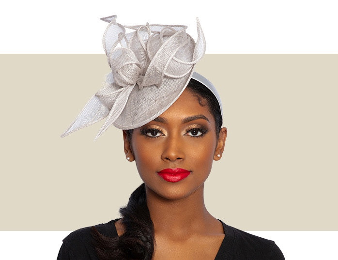 MARCEY FASCINATOR HAT - Silver - Gold Coast Couture