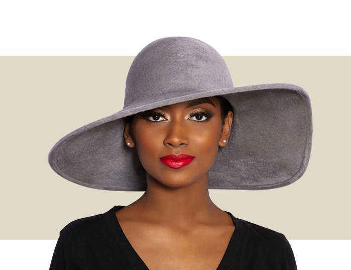 STRUCTURED VELOUR WAVE HAT - Dove Grey - Gold Coast Couture