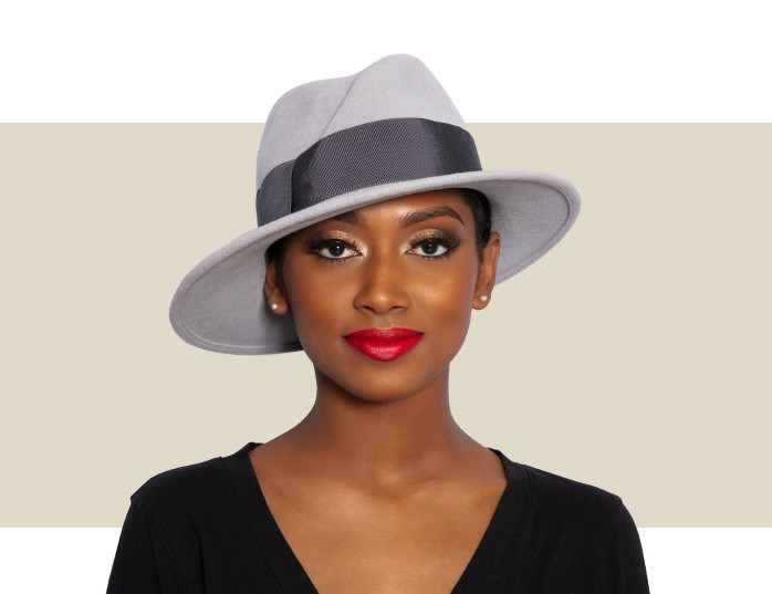 womens grey felt hat