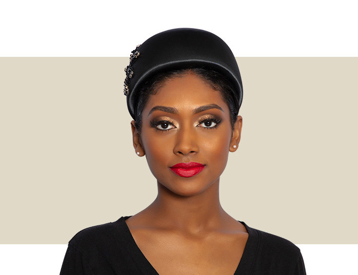 DRAGONFLY SATIN PILLBOX - Black - Gold 