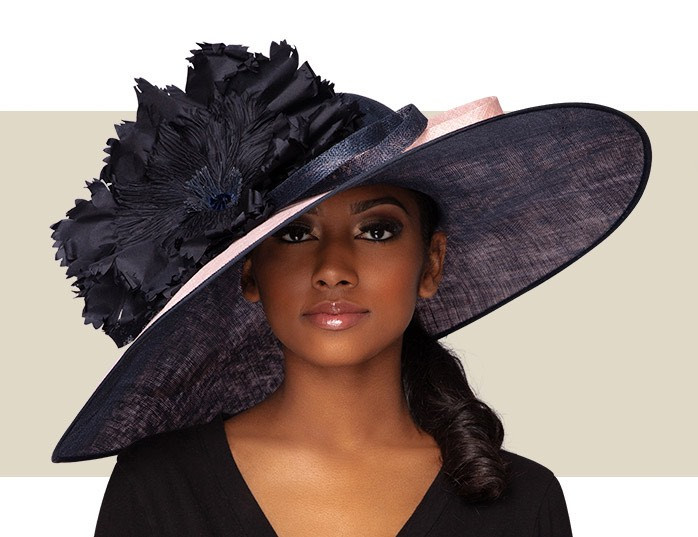Pink and 2024 navy wedding hats