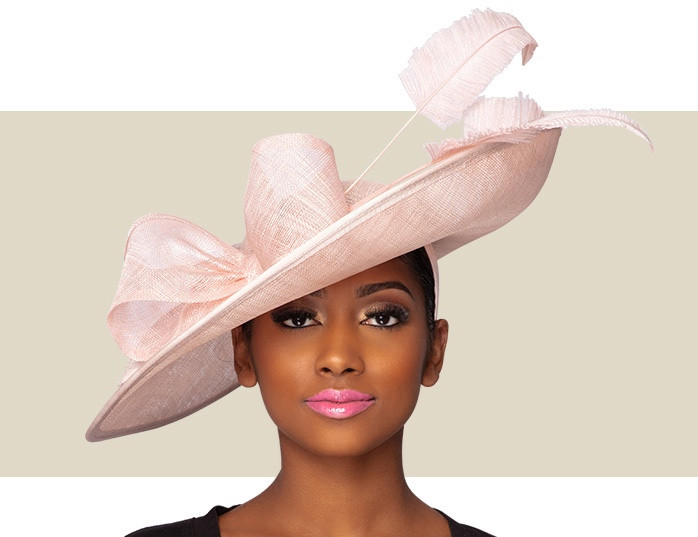 blush pink wedding hats