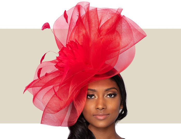 ROSE WOMENS FASCINATOR - Red - Gold Coast Couture