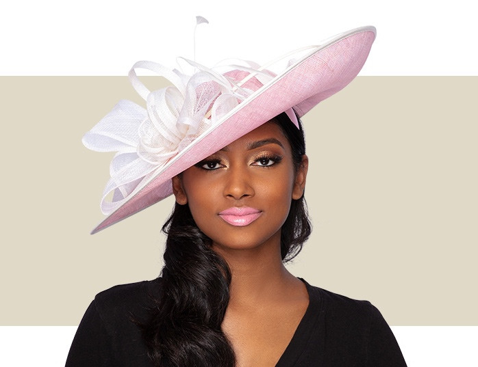 ELENA FASCINATOR HAT - Rose Pink and Ivory - Gold Coast Couture