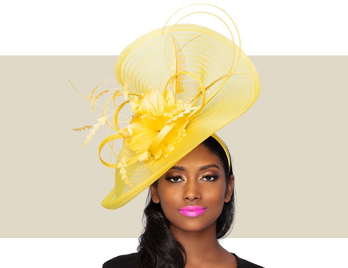 yellow occasion hat