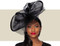 ALESSIA Fascinator Wedding Hat - Black