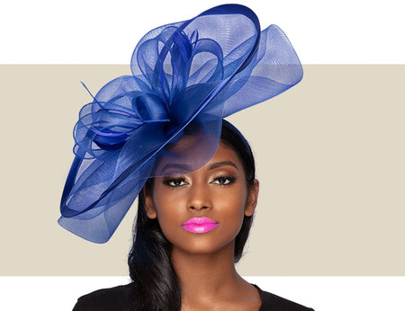 ALESSIA FASCINATOR - Cobalt Blue - Gold 