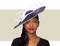 LILLY Fascinator Church Hat - Blue and Ivory