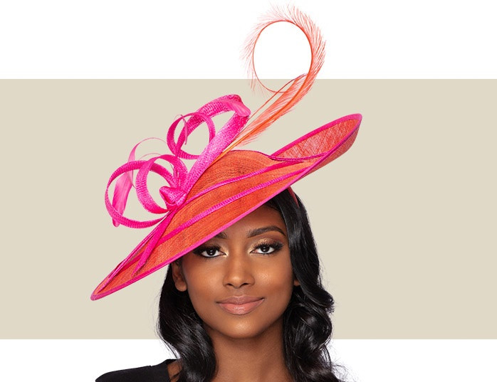 Pink And Orange Wedding Hats Top 