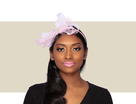 PIXIE FASCINATOR - Blush Pink - Gold 