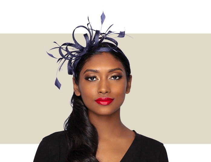 LIBBY FASCINATOR - Navy Blue - Gold 