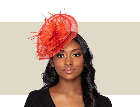 orange hats and fascinators