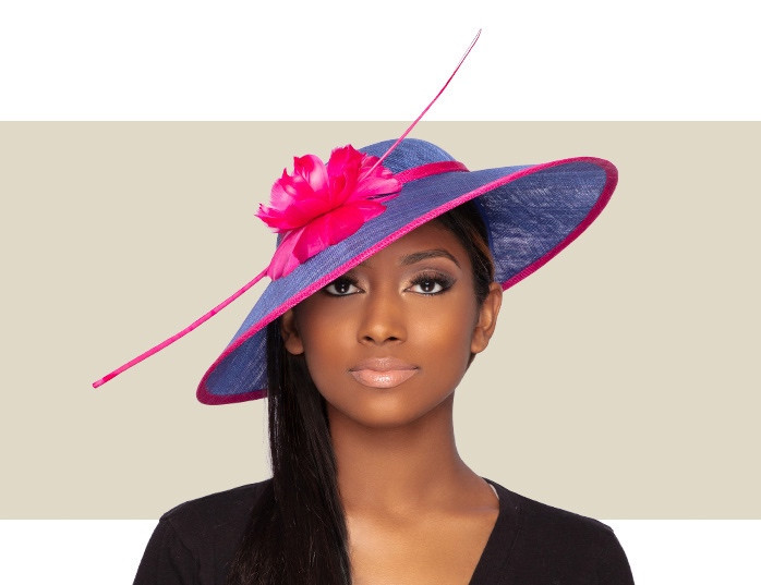 ARIANA FASCINATOR HAT - Blue and Pink - Gold Coast Couture