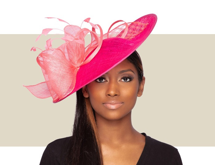 TONI FASCINATOR HAT - Hot Pink and Coral - Gold Coast Couture