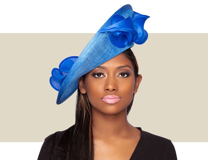 electric blue fascinator hat