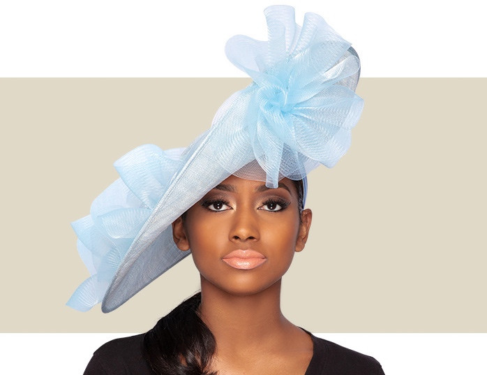GIA FASCINATOR HAT - Pacific Blue - Gold Coast Couture