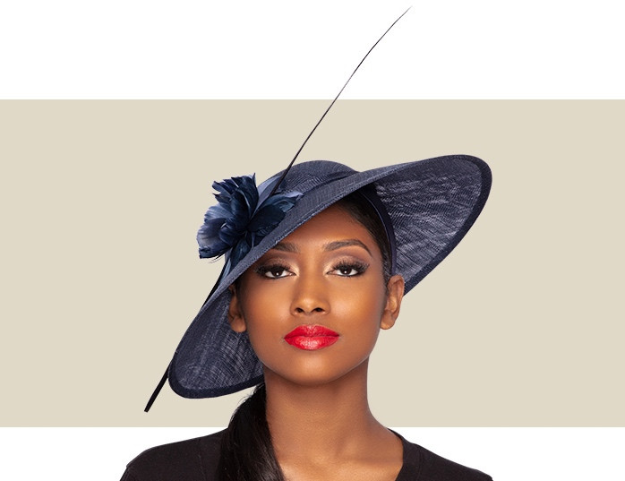ARIANA FASCINATOR HAT - Navy Blue - Gold Coast Couture