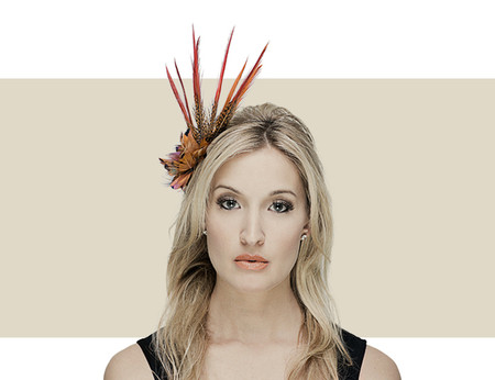 Gina Foster Centenary orange winter fascinator hat