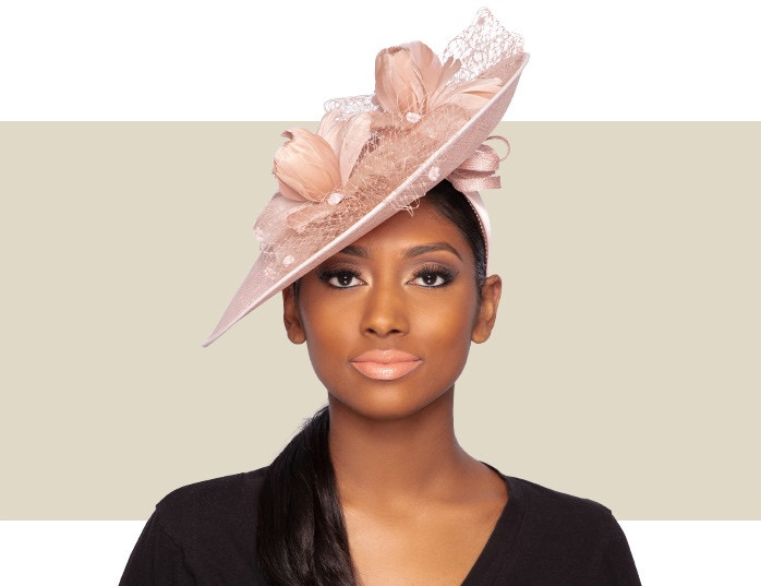 blush pink wedding hats