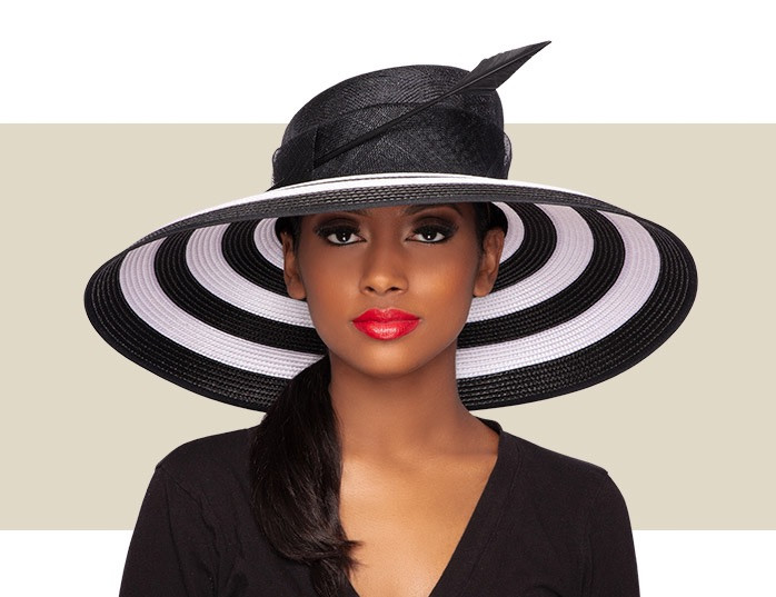ZARA HAT - Black and White Stripe - Gold Coast Couture