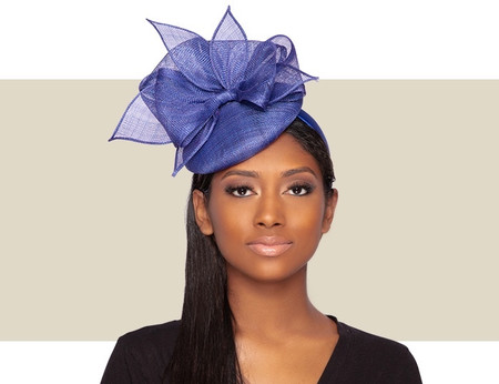 STARDUST Cocktail Fascinator Wedding Hat - Ink Blue