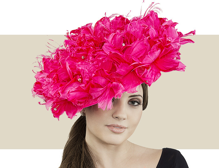 Cha-Cha! Fuchsia Fascinator Hat with 