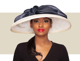 SYDNEY DOWNBRIM HAT - Ivory and Navy