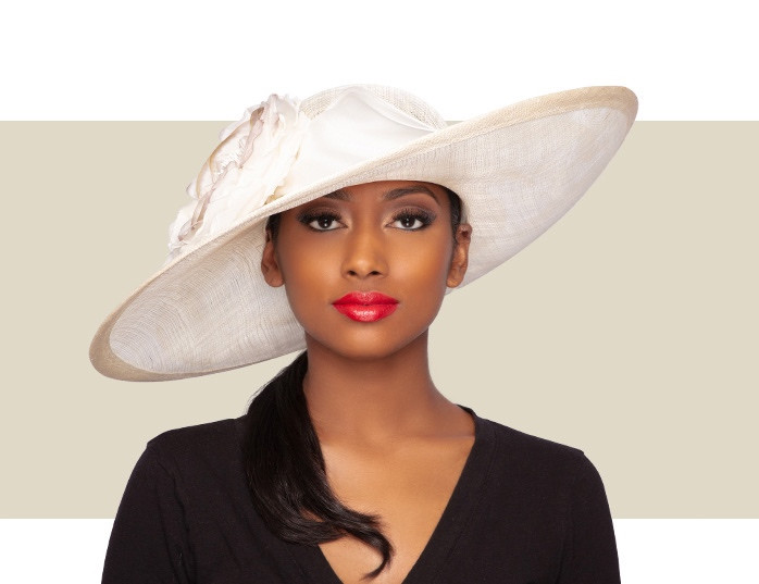 gold wide brim hat