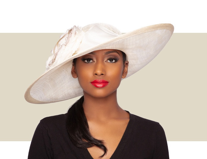 ELOISE WIDE-BRIM HAT - Ivory - Gold Coast Couture