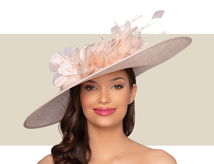 blush pink wedding hats