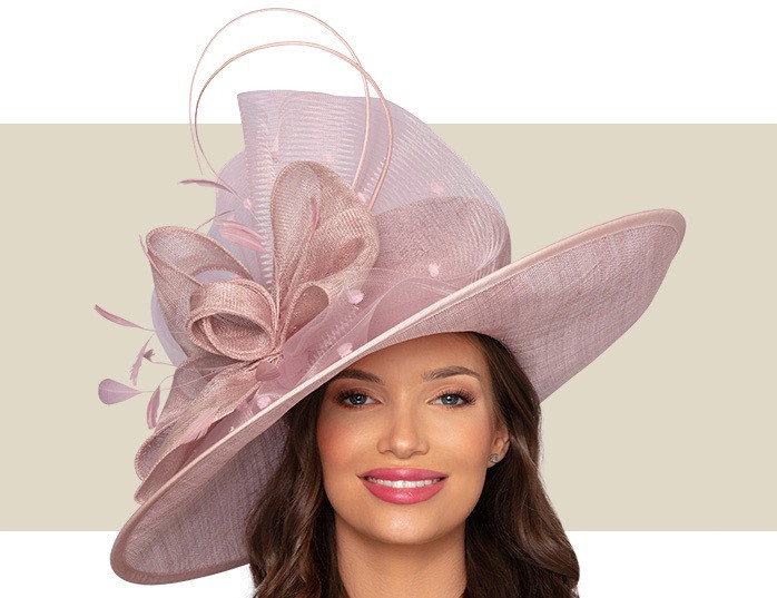 LISETTE WIDE-BRIM HAT - Rose Pink - Gold Coast Couture