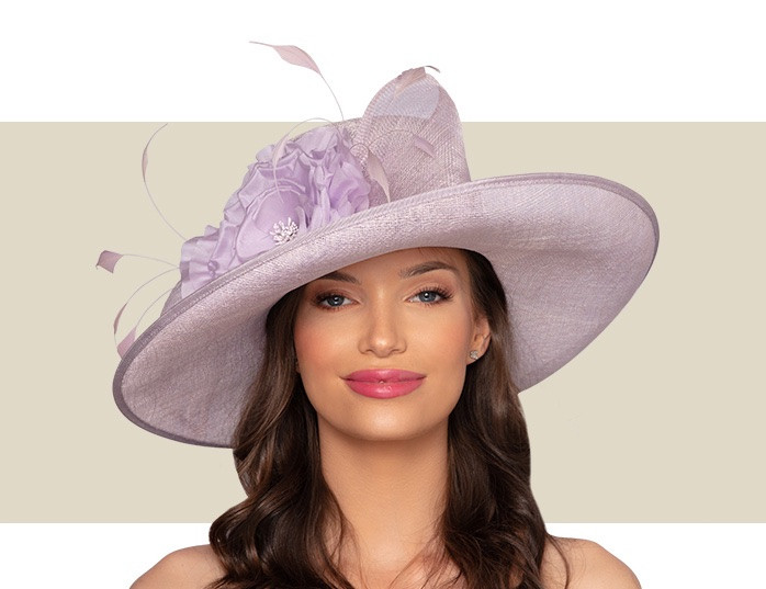 DELANEY WIDE-BRIM HAT - Lilac Purple - Gold Coast Couture