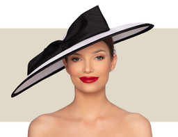 MAYA WIDE BRIM HAT - White and Black