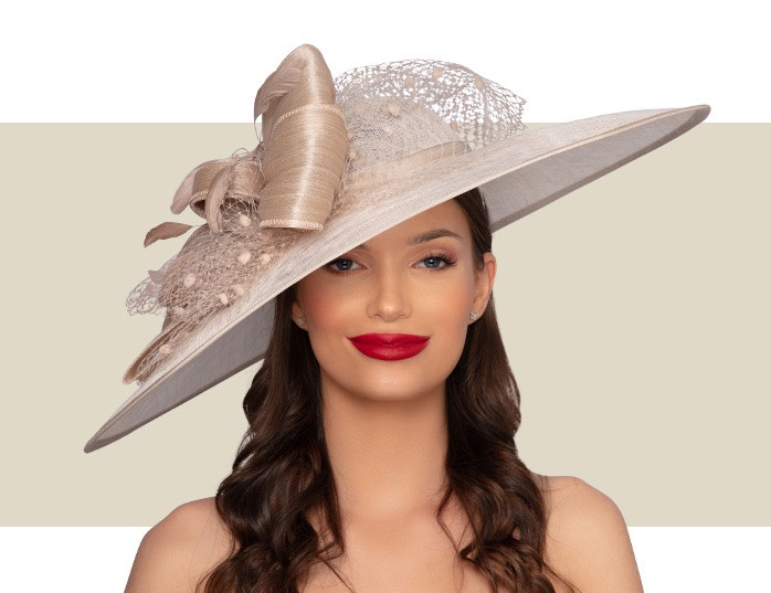 BRIMINGHAM HAT - Ivory and Champagne - Gold Coast Couture