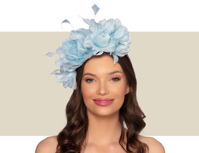 turquoise blue feather fascinator hair clip headpiece wedding party fancy dress 