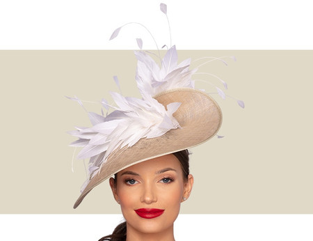 BELFORT FASCINATOR HAT - Natural and 