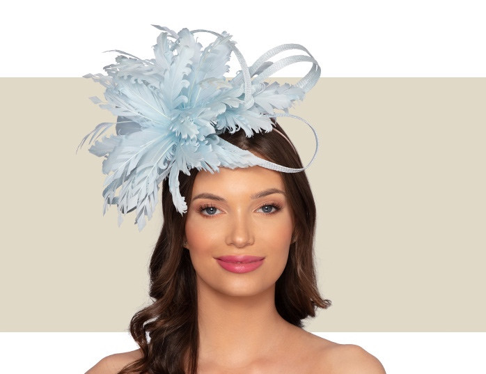 WOMENS FLOWER FASCINATOR - Blue - Gold Coast Couture