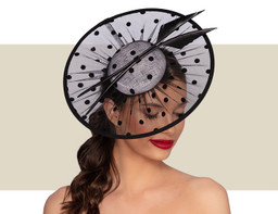 CARLOTTA WOMENS HEADPIECE - Ivory and Black