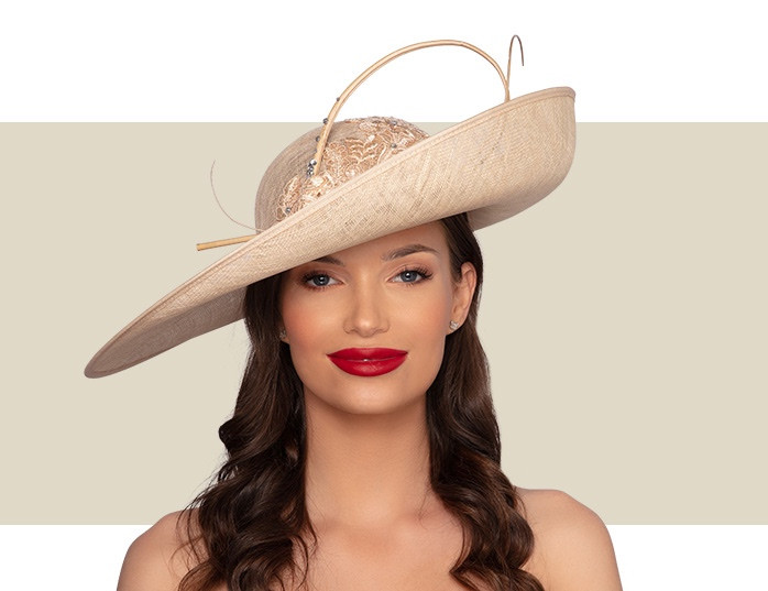NOEMI WOMENS FANCY HAT - Soft Gold - Gold Coast Couture