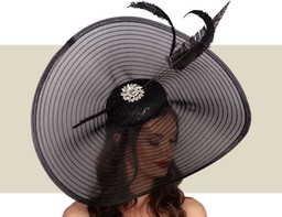 AMELIE FASCINATOR HAT - Black