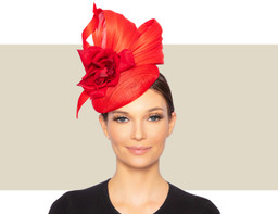 ROSE ANNE COCKTAIL HAT - Red